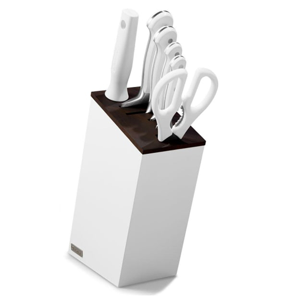 Wüsthof Classic White 7 Pcs. Slim Knife Block Set (Santoku) - NLI Solutions