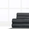 Cuddle Down 100% Cotton Velvet Flannel 4-Piece Sheet Set - KING - CHARCOAL GREY