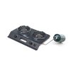 Coleman Peak 1 2-Burner Propane Stove Adjustable Instastart 20k BTU with KCase - Black