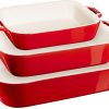 Staub 3 Piece Ceramic Rectangular Ovenware Set - Cherry