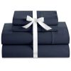 Cuddle Down Deluxe Impressions Collection Portuguese 100% Sateen Finish Cotton Queen 4 Piece Sheet Set - Marine