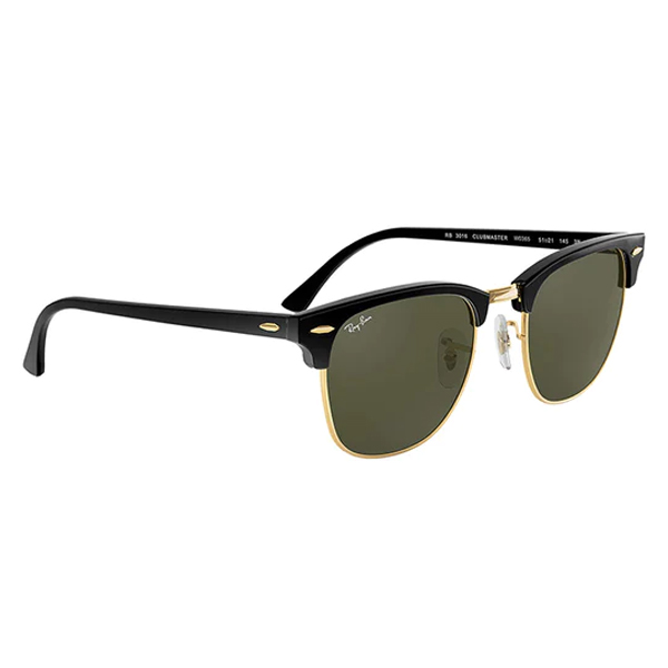 Ray-Ban Clubmaster Classic Sunglasses - Ebony-Arista/Green - NLI Solutions