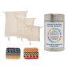 Life Without Waste Organic Cotton Mesh Produce Bags Set of 3 + 500 ml Thermal Food Container