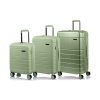 CHAMPS Linen Collection 3 Pc Hard side Expandable Luggage Set, Green
