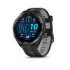 Garmin® Forerunner® 965 Carbon Gray DLC Titanium Bezel Black Case Black/Powder Gray Silicone Band - 47MM