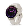Garmin® Venu® 3S Soft Gold Stainless Steel Bezel with Ivory Case and Silicone Band - 41 mm