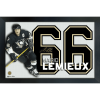 Mario Lemieux Deluxe Framed Printed Glass Collage with embedded Signature