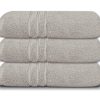 Cuddle Down PORTOFINO 100% Zero Twist Ring Spun Cotton Bath Towel Set of 3 - GLACIER