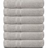 Cuddle Down PORTOFINO 100% Zero Twist Ring Spun Cotton Hand Towel Set of 6 - GLACIER