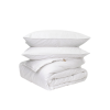 Canadian Down & Feather Company WHITE 3 Piece Duvet Cover Set. 100% Cotton, 300 Thread Count, 3-Sided Zipper Closure, KING Size.