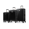 Champs Luxe II Collection 3 Pc Hard side Expandable Luggage Set, Black