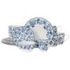 Martha Stewart Goodale 16-Piece Vintage Blue Fine Ceramic Dinnerware Set