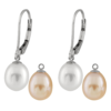 Karing Sterling Silver Leverback Earrings with Interchangeable 7-8mm Freshwater Pearls