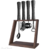 Final Touch 4 Piece Bar Tool Set with Stand - Black Chrome Metal Handles