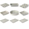 Martha Stewart Gallen 9-Piece Non-stick Carbon Steel Bakeware Set in Cool Grey