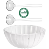 Guzzini Dolcevita Fine Acrylic 3 Piece Serving Bowl & Servers Set - White/Clear