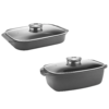 Guzzini Cook & Space Deep Roasting Dishes with Glass Lids
