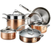 Lagostina Martellata Copper 3-Ply 11 Piece Cookware Set