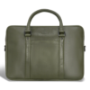 Champs Onyx Collection Leather Slim Briefcase in Khaki