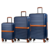 Champs Vintage II Collection 3-Piece Hardside Luggage Set in Navy