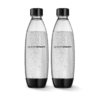 SodaStream 1L Fuse Bottles 2-Pack Dishwasher Safe -Black