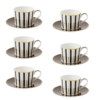 Maxwell & Williams Regency Set of 6 Teacup & Saucers - Black