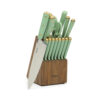 Martha Stewart Lockton 16 pc Knife Set with Acacia Wood Block in Sage