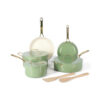 Martha Stewart Galway 10-Piece Premium Non-Stick PFA Free Cookware Set - Sage
