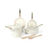 Martha Stewart Galway 10-Piece Ceramic Cookware Set - Linen
