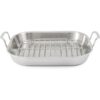 Martha Stewart 16-inch Triply Stainless Steel Roasting Pan with Flat Rack
