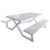 Vivere Banquet Deluxe 8 Seat Aluminum Picnic Table - White