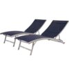 Vivere Clearwater Reclining Lounger Set - Navy