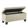 Worldwide Lila Rectangular Storage Ottoman Bench-Beige