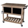 Permasteel 80QT Bar Cart Style Patio Cooler - Wood Grain