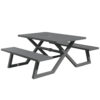 Vivere Banquet Deluxe Aluminum 5ft. Picnic Table - Charcoal Grey