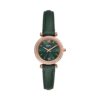 Fossil Carlie Three-Hand Green LiteHide Leather Watch