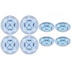 Guzzini 8-Piece Melamine Blues Collection Dinner Plates & Pasta Bowls Set