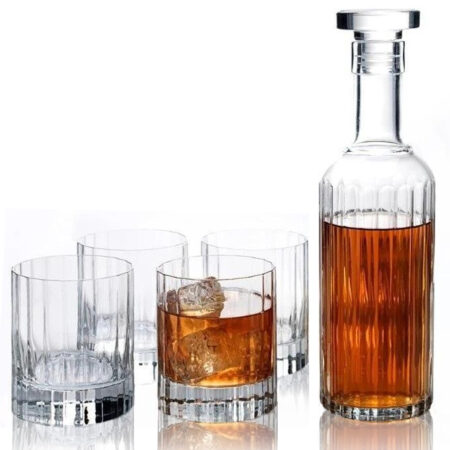 Luigi Bormioli Bach Spirits Bottle and 4 DOF Tumblers - 5 Piece Set