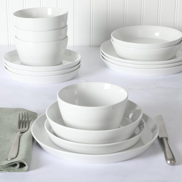 Martha Stewart Selma 16-Pc Round Porcelain Dinnerware Set-White - Image 2