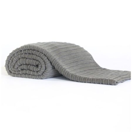 Daniel Design Studio Pleated Knit Throw - Grey Flannel