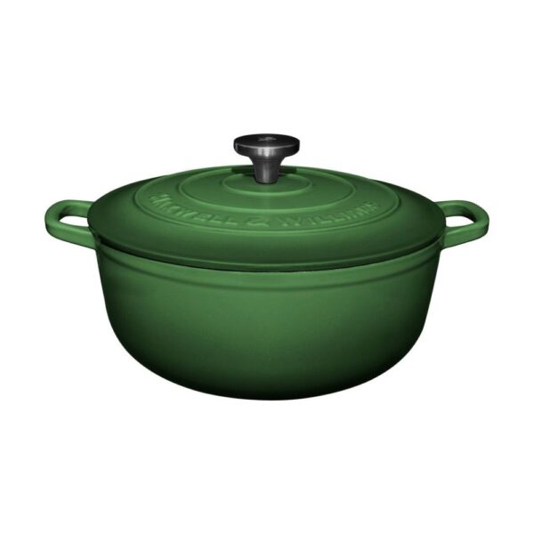 Maxwell & Williams Cast Iron Green Covered Casserole 28cm or 6.2L