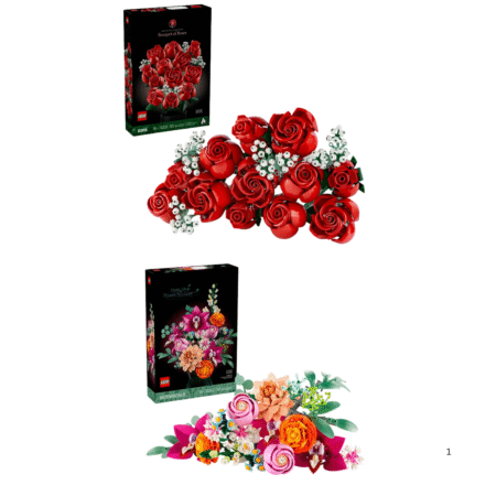 Lego® Icons Bouquet of Roses Building Set & Pretty Pinl Flower Bouquet