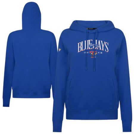Toronto Blue Jays Levelwear Women's Adorn Throwback Spellout Pullover Hoodie - Royal