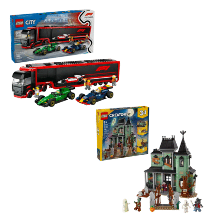Lego® Creator 3in1 Haunted Mansion & City F1® Truck with RB20 & AMR24 F1® Cars playset