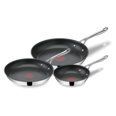 Jamie Oliver by T-fal Cook's Direct Stainless Steel Non-Stick 3-Piece frying pan set
