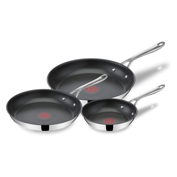 Jamie Oliver by T-fal Cook's Direct Stainless Steel Non-Stick 3-Piece frying pan set