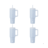 Grosche Aspen Insulated 40oz Straw Tumbler-Slate Blue - Set of 4