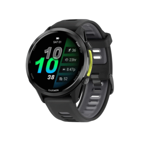 Garmin® Forerunner® 970, Carbon Gray DLC Titanium with Black Case and Black/Translucent Whitestone Band
