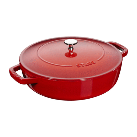 Staub 3.7L Cast Iron Round Saute Pan Chistera - Cherry