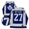 Frameworth Darryl Sittler Signed Toronto Maple Leafs Blue Fanatics Vintage Jersey Inscribed with "HHOF 1989"